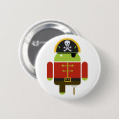 Badge Rond 5 Cm Bouton androïde de pirate (Devant & derrière)