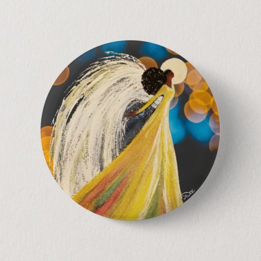 Badge Rond 5 Cm Bouton Angel clair de lune (Devant)