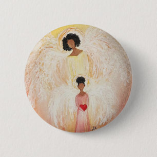 Badge Rond 5 Cm Bouton Angel Love
