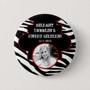 Badge Rond 5 Cm Bouton animal de photo d'impression noir et blanc
