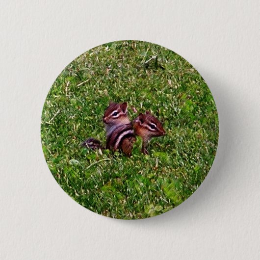 Badge Rond 5 Cm Bouton animal de première journée Chipmunks (Devant)