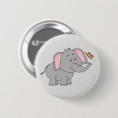 Badge Rond 5 Cm Bouton Animé d'éléphant (Devant & derrière)