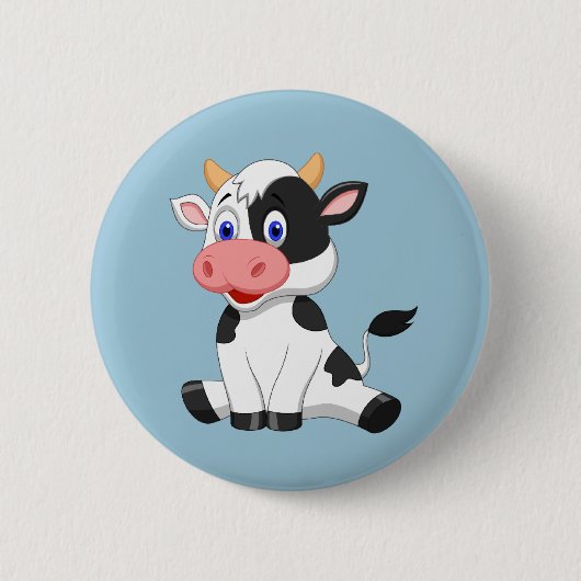 Badge Rond 5 Cm Bouton Animé mignon de vache (Devant)