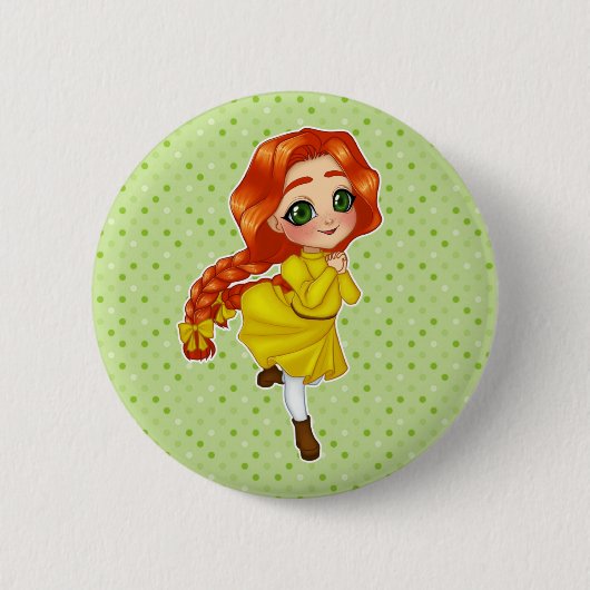 Badge Rond 5 Cm Bouton Anne Shirley (Anne of Green Gables) (Devant)