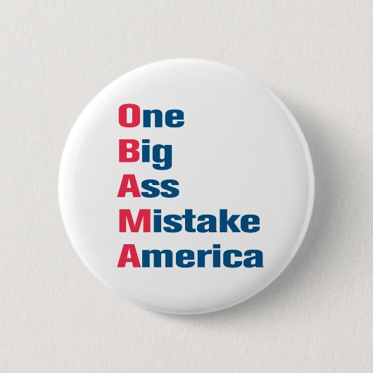 Badge Rond 5 Cm Bouton anti Obama (Devant)