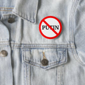 Badge Rond 5 Cm Bouton Anti Vladimir Poutine (En situation)