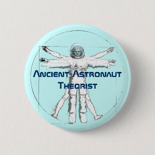 Badge Rond 5 Cm Bouton antique de théoricien d'astronaute