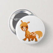 Badge Rond 5 Cm Bouton appaloosa en caricature mignonne Bouton pon (Devant & derrière)