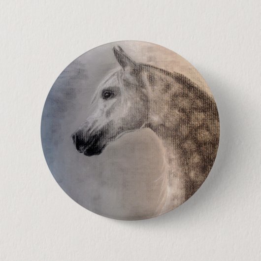Badge Rond 5 Cm Bouton Arabe de cheval (Devant)