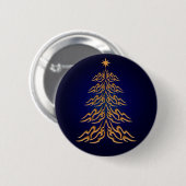 Badge Rond 5 Cm Bouton Arbre de Noël Bleu Bell (Devant & derrière)