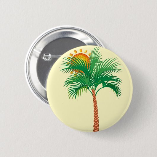 Badge Rond 5 Cm Bouton Arbre de palme (Devant & derrière)