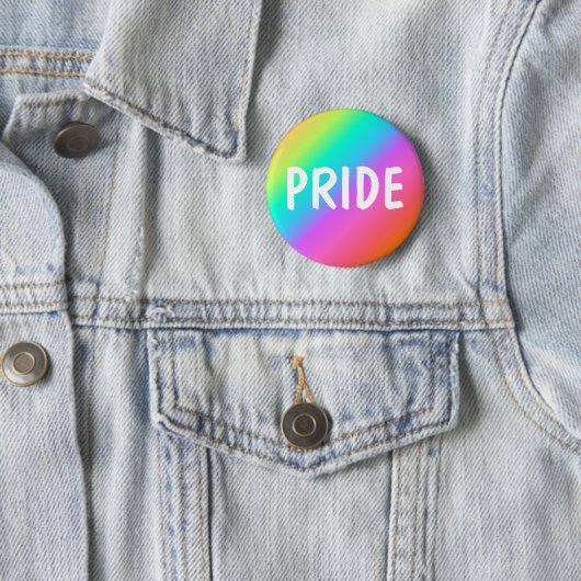 Badge Rond 5 Cm Bouton Arc-en-ciel (En situation)