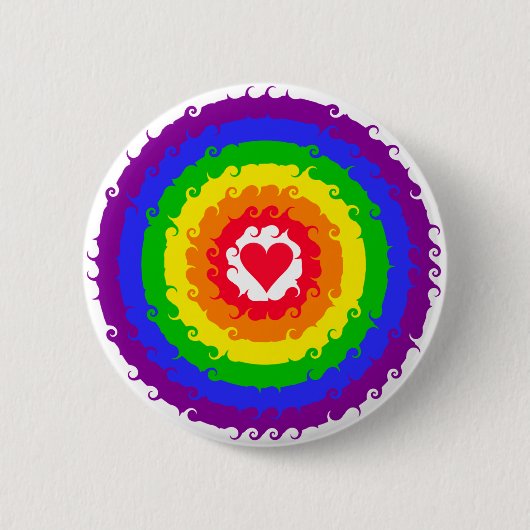 Badge Rond 5 Cm Bouton Arc en ciel (Devant)