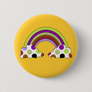 Badge Rond 5 Cm Bouton arc-en-ciel cool Pointe Polka