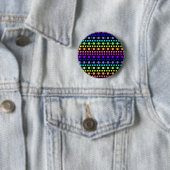 Badge Rond 5 Cm Bouton Arc en ciel des points (En situation)