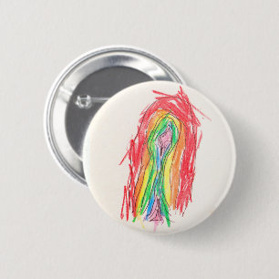Badge Rond 5 Cm Bouton arc-en-ciel d'Eve