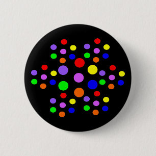 Badge Rond 5 Cm Bouton Arc-en-ciel fleuri