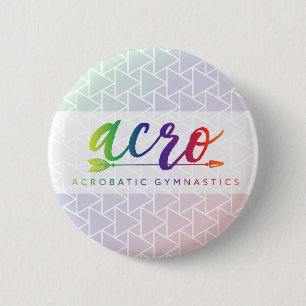 Badge Rond 5 Cm Bouton arc-en-ciel Gymnastique acrobatique