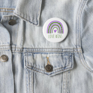 Badge Rond 5 Cm Bouton arc-en-ciel LGBT de fierté non-binaire Love
