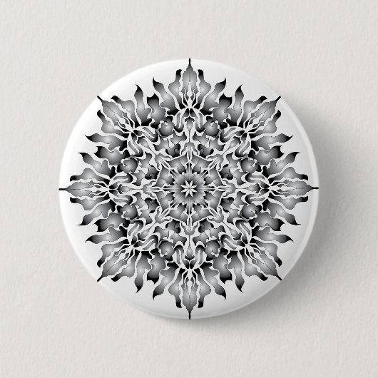 Badge Rond 5 Cm Bouton argenté de blanc de flamme (Devant)