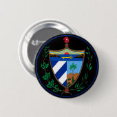 Badge Rond 5 Cm bouton armoiries de cuba (Devant & derrière)