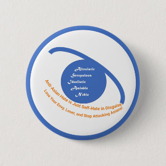 Badge Rond 5 Cm Bouton Arrêter d'attaquer les Asiatiques