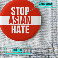 Bouton Arrêter la haine asiatique