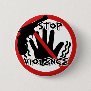 Badge Rond 5 Cm Bouton Arrêter la violence