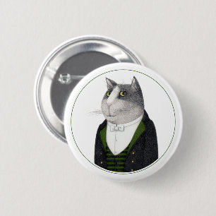Badge Rond 5 Cm Bouton arrière CAT FOOTMAN II