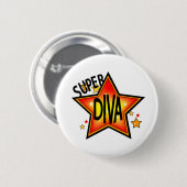 Badge Rond 5 Cm Bouton arrière de la broche Star Diva (Devant & derrière)
