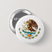 Badge Rond 5 Cm Bouton arrière de l'armoirie du Mexique (Devant & derrière)