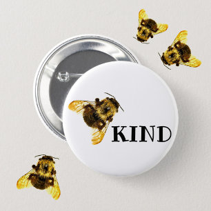 Badge Rond 5 Cm Bouton arrière du bourdon d'abeilles