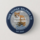 Badge Rond 5 Cm Bouton arrière photo de votre chat (Devant)