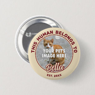 Badge Rond 5 Cm Bouton arrière photo de votre chat