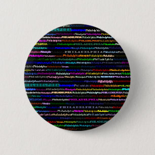 Badge Rond 5 Cm Bouton Arrière - plan noir Philadelphie