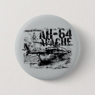 Badge Rond 5 Cm Bouton Arrondi Apache AH-64