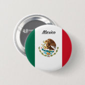 Badge Rond 5 Cm Bouton Arrondi du drapeau mexicain (Devant & derrière)