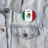 Badge Rond 5 Cm Bouton Arrondi du drapeau mexicain (En situation)