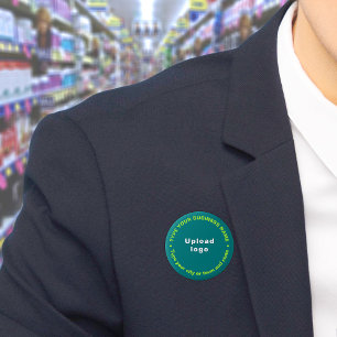 Badge Rond 5 Cm Bouton Arrondi Turquoise de marque commerciale