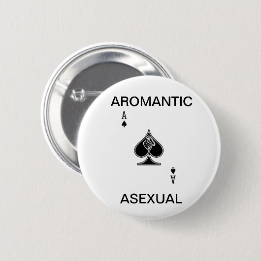 Badge Rond 5 Cm Bouton asexuel d'Aromantic (Devant & derrière)