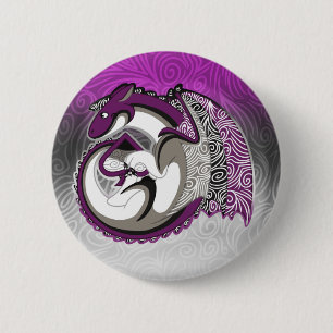 Badge Rond 5 Cm Bouton asexuel de dragon de fierté