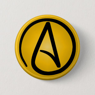 Badge Rond 5 Cm Bouton athée de symbole