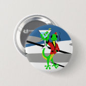 Badge Rond 5 Cm Bouton atomique de lézard de salon (Devant & derrière)
