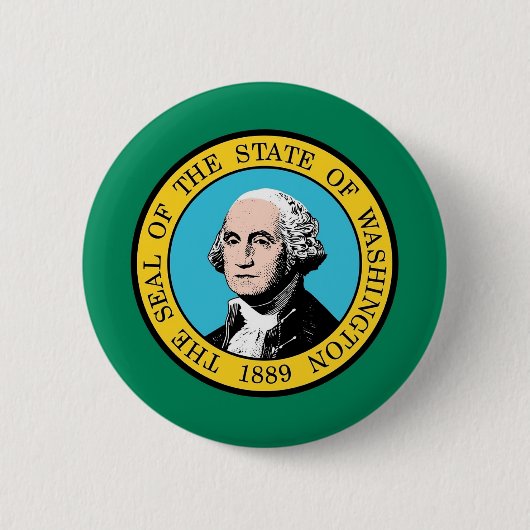 Badge Rond 5 Cm Bouton avec drapeau de Washington (Devant)