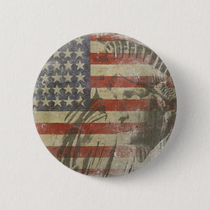 Badge Rond 5 Cm Bouton avec la statue de la liberté sur le vieux