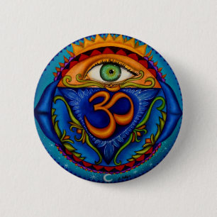 Badge Rond 5 Cm Bouton avec le 6ème chakra