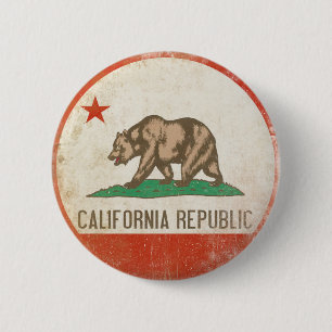 Badge Rond 5 Cm Bouton avec le drapeau affligé de République de