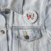Badge Rond 5 Cm Bouton avec Papillon (En situation)