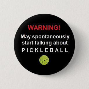 Badge Rond 5 Cm Bouton Avertissement Pickleball V3gen-ar