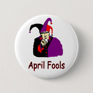 Badge Rond 5 Cm Bouton Avril Fools